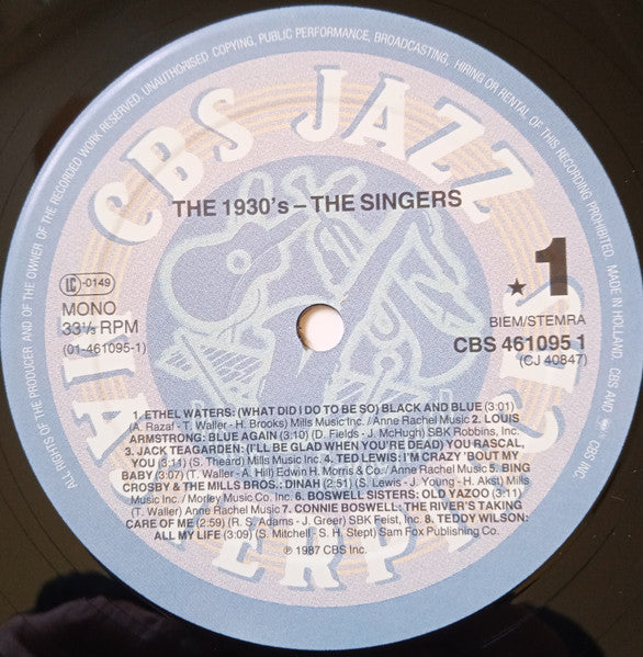 Various – The 1930's -The Singers, image 3
