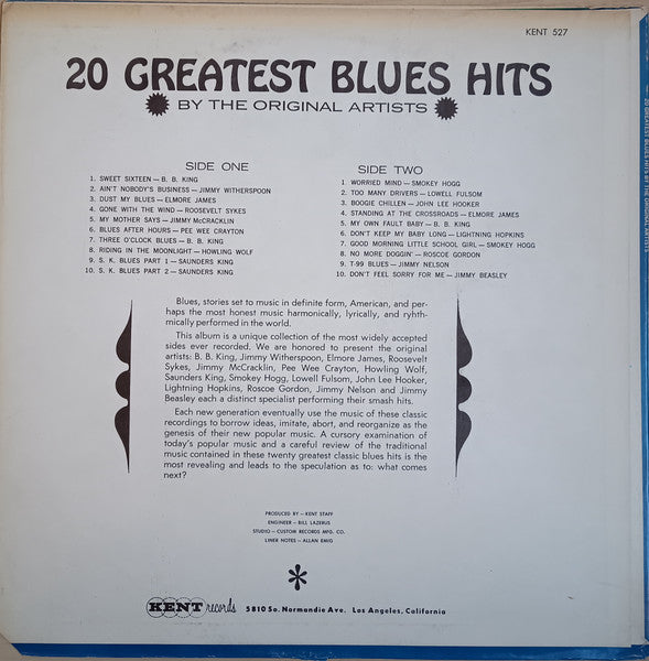 Various – 20 Greatest Blues Hits - By Original Artists, image 2
