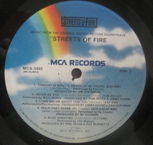 Various – Streets Of Fire (Music From The Original Motion Picture Soundtrack), image 4