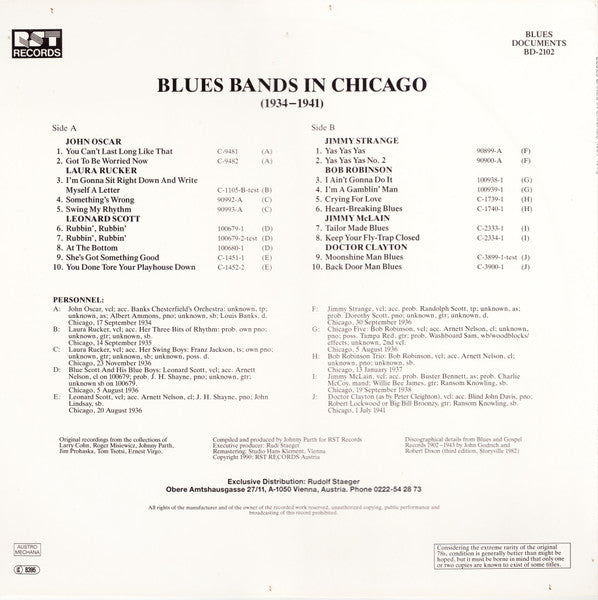 Various – Blues Bands In Chicago (1934-1941), image 2