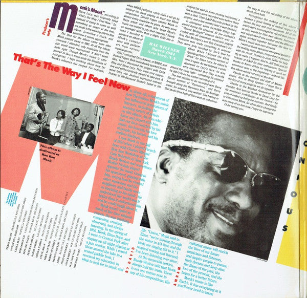 Various – That's The Way I Feel Now - A Tribute To Thelonious Monk, image 3