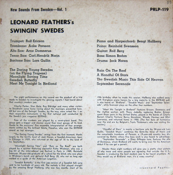 Various – Leonard Feather's Swingin' Swedes, image 2