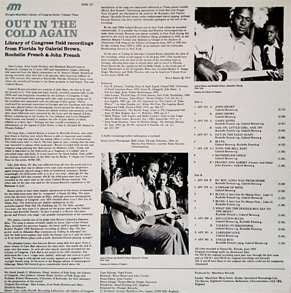 Various – Out In The Cold Again (1935 Field Recordings From Florida), image 2