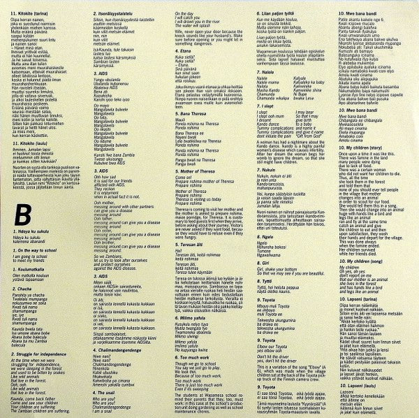 Various – Mwe Bana Bandi (Wapamesa, Zambia, Lasten Lauluja Children's Songs 1988), image 4