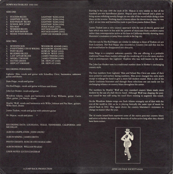 Various – Down South Blues   1949-1961, image 2
