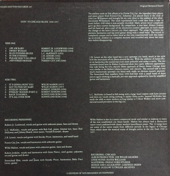 Various – Goin' To Chicago Blues! 1949 - 1957, image 2