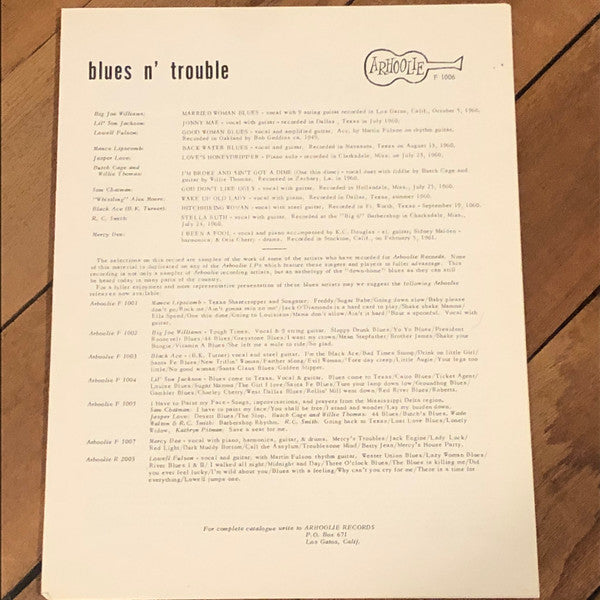 Various – Blues 'N Trouble, image 4