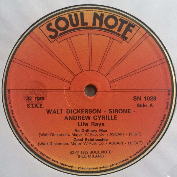 Walt Dickerson, Sirone, Andrew Cyrille – Life Rays, image 3