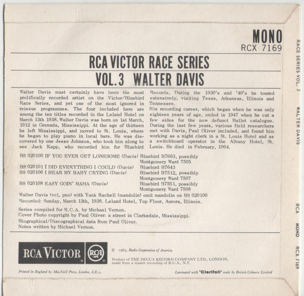 Walter Davis – RCA Victor Race Series Vol. 3, image 2