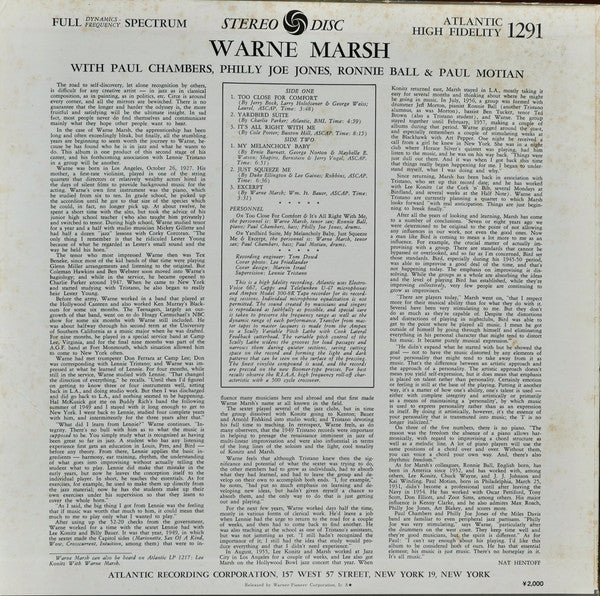 Warne Marsh – Warne Marsh, image 3