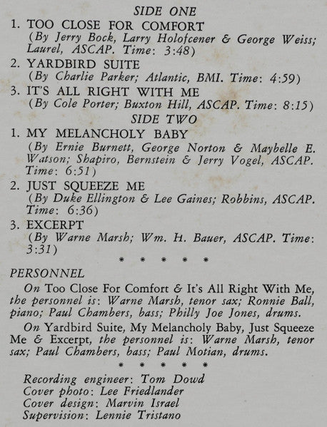 Warne Marsh – Warne Marsh, image 4