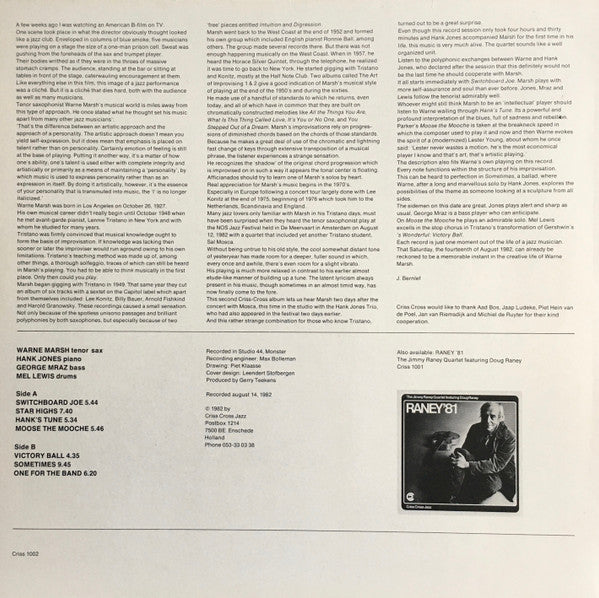 Warne Marsh With Hank Jones, George Mraz And Mel Lewis – Star Highs, image 2