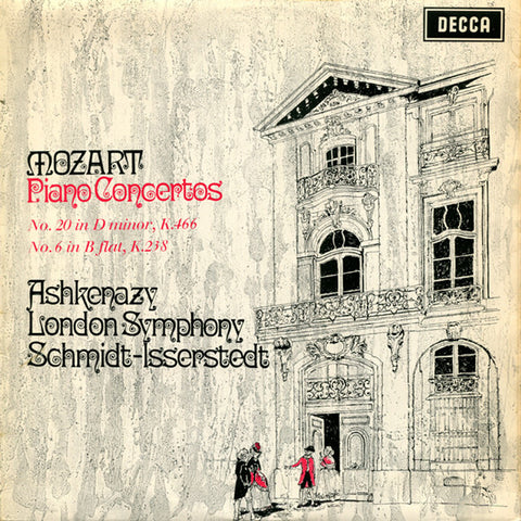 Front cover of Mozart - Ashkenazy, London Symphony, Schmidt-Isserstedt – Piano Concertos No. 20 In D Minor, K.466 / No. 6 In B Flat, K.238, Decca, UK, 1968