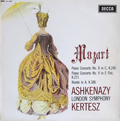 Front cover of Mozart, Ashkenazy, Kertesz, London Symphony Orchestra – Piano Concerto No. 8 In C, K.246 / Piano Concerto No. 9 In E Flat, K.271 / Rondo In A, K.386, Decca, UK, 1966
