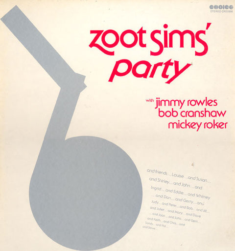 Front cover of Zoot Sims – Zoot Sims' Party, Choice, US, 1974