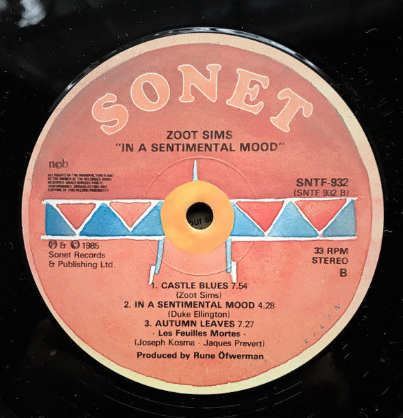 Zoot Sims – In A Sentimental Mood, image 4