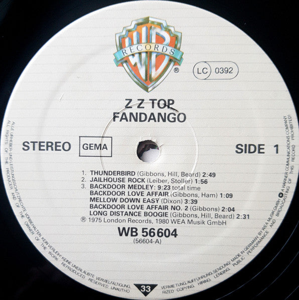 ZZ Top – Fandango!, image 5