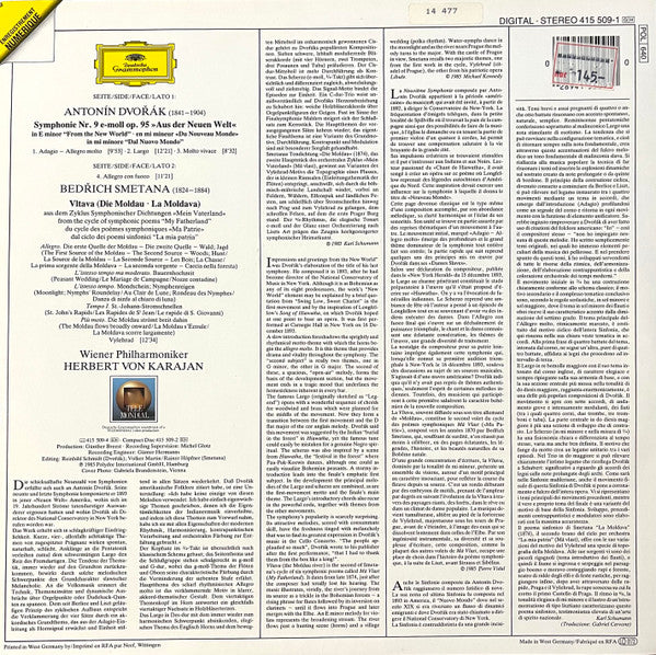 Dvořák / Smetana, Wiener Philharmoniker, Herbert von Karajan – Symphonie No. 9 / Moldau, image 2