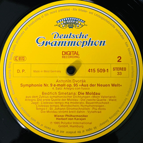 Dvořák / Smetana, Wiener Philharmoniker, Herbert von Karajan – Symphonie No. 9 / Moldau, image 4