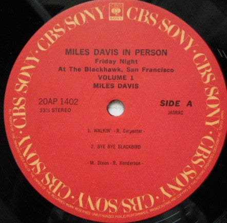 Miles Davis – In Person, Friday Night At The Blackhawk, San Francisco, Volume I, image 4