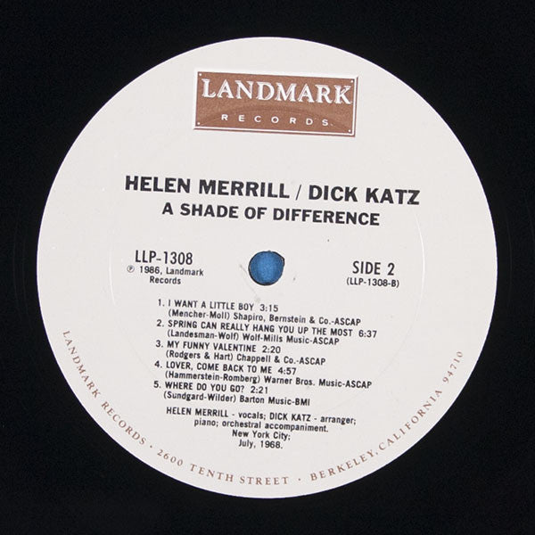 Helen Merrill / Dick Katz – A Shade Of Difference, image 4