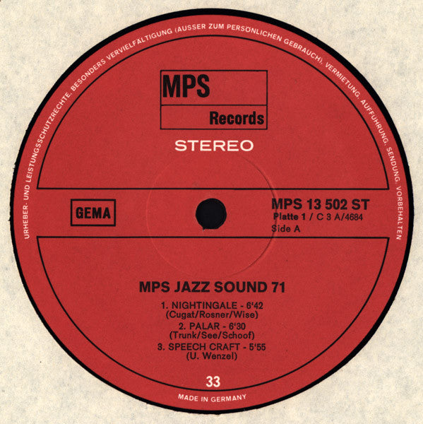 Various – MPS Jazz Sound '71, image 5
