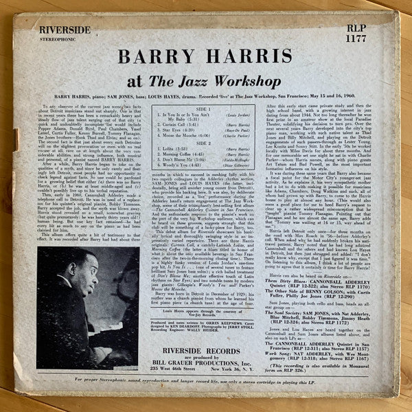 Barry Harris – At The Jazz Workshop, image 3