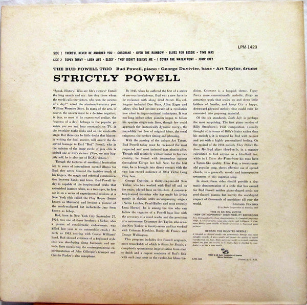 The Bud Powell Trio – Strictly Powell, image 2