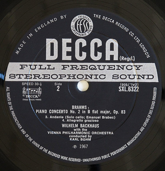 Brahms, Vienna Philharmonic, Böhm, Backhaus – Piano Concerto No.2, image 4