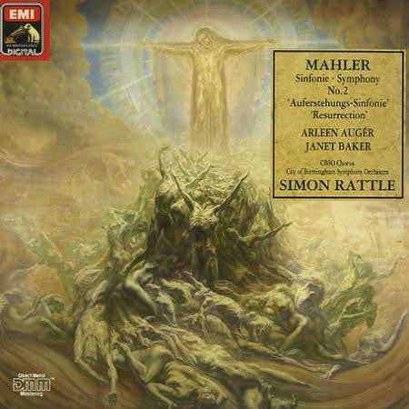Front cover of Mahler - Arleen Augér, Janet Baker, CBSO Chorus, City Of Birmingham Symphony Orchestra, Simon Rattle – Sinfonie = Symphony No. 2 · ('Auferstehungs-Sinfonie' = 'Resurrection'), His Master's Voice Digital, Europe, 1987